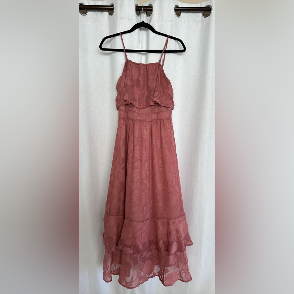 Pink floral maxi dress size S